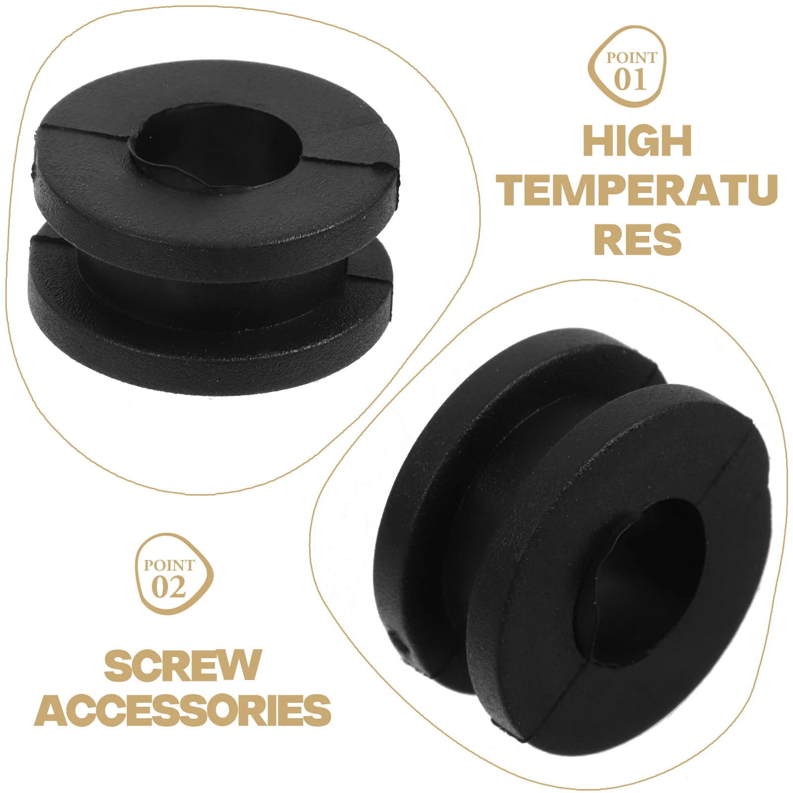 

10pcs Rubber Gaskets Motorcycle Accessories Replacement Grommets Washers Stylish Lightweight Durable Easy Round Plastic