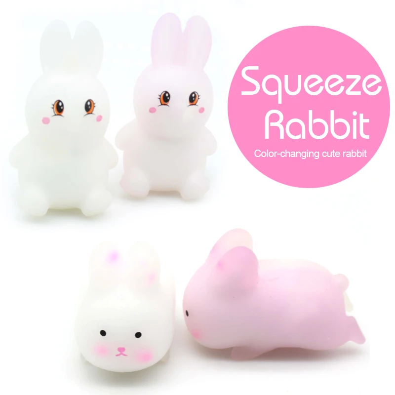 

Anti-Stress Toy Color-changing Cute Rabbit Squeeze Fidget Toys Squishy Anti Stress Funny Stress Relief For Kids Adults Gift J173