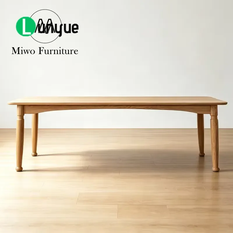 Luxury Modern Japanese Oak Solid Wood Dining Table and Chairs Set 4 6 8 Seater Rectangular Classic Home Furniture Wholesale