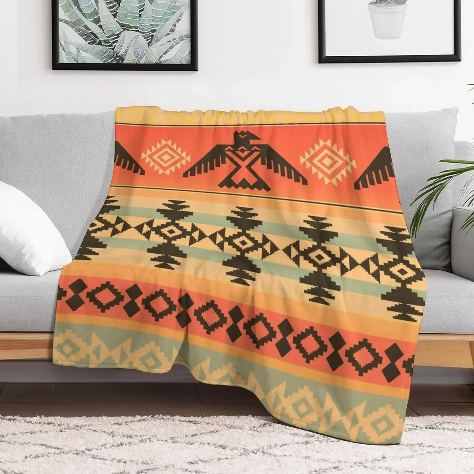 

The Desert Eagle | Native American Pattern Throw Blanket Hairy sofa bed Custom Blankets Loose blankets and throws Blankets