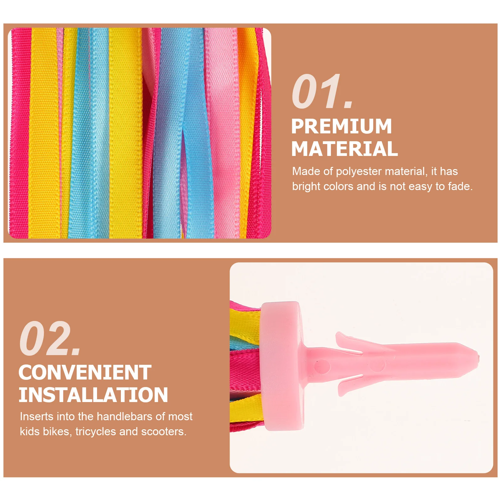 Streamers 2 Pairs Handlebar Ribbons Scooter Tassels Sparkly Decor Bike Streamers For Bikes Tricycles Ride On