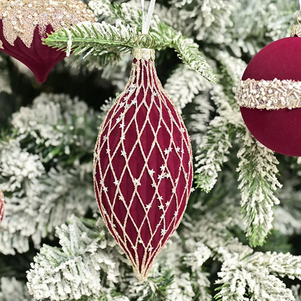 الحلي الزخرفية كرات عيد الميلاد عطلة ديكور عيد الميلاد الاحتفال النبيذ الأحمر عيد الميلاد قلادة استخدامات متعددة أنماط مختلفة