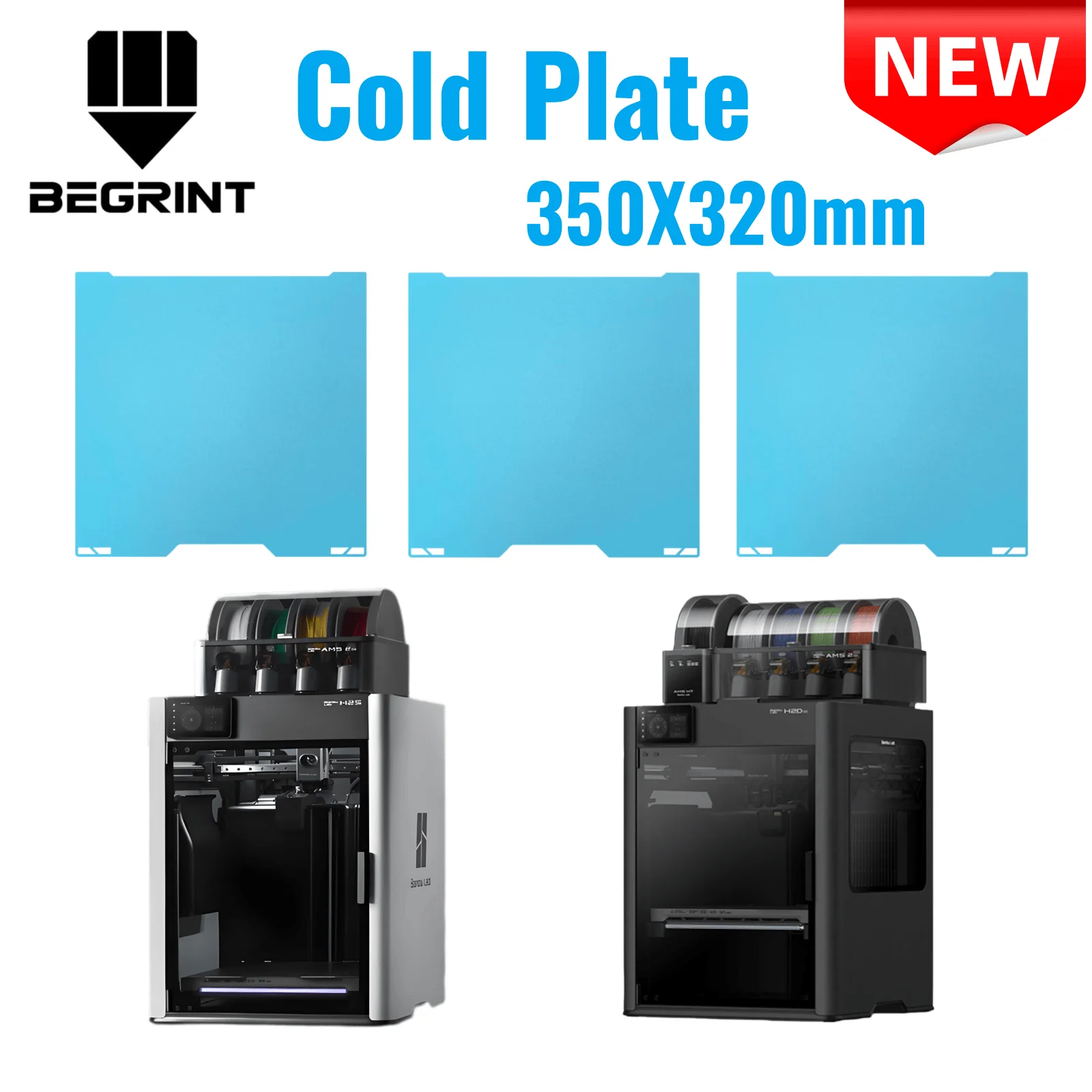 Glacier Cold Plate For Bambu Lab H2D H2S Build Plate 350x320mm bambulab H2s PLA PETG Lower Temp Printing Strong Adhesion Bed