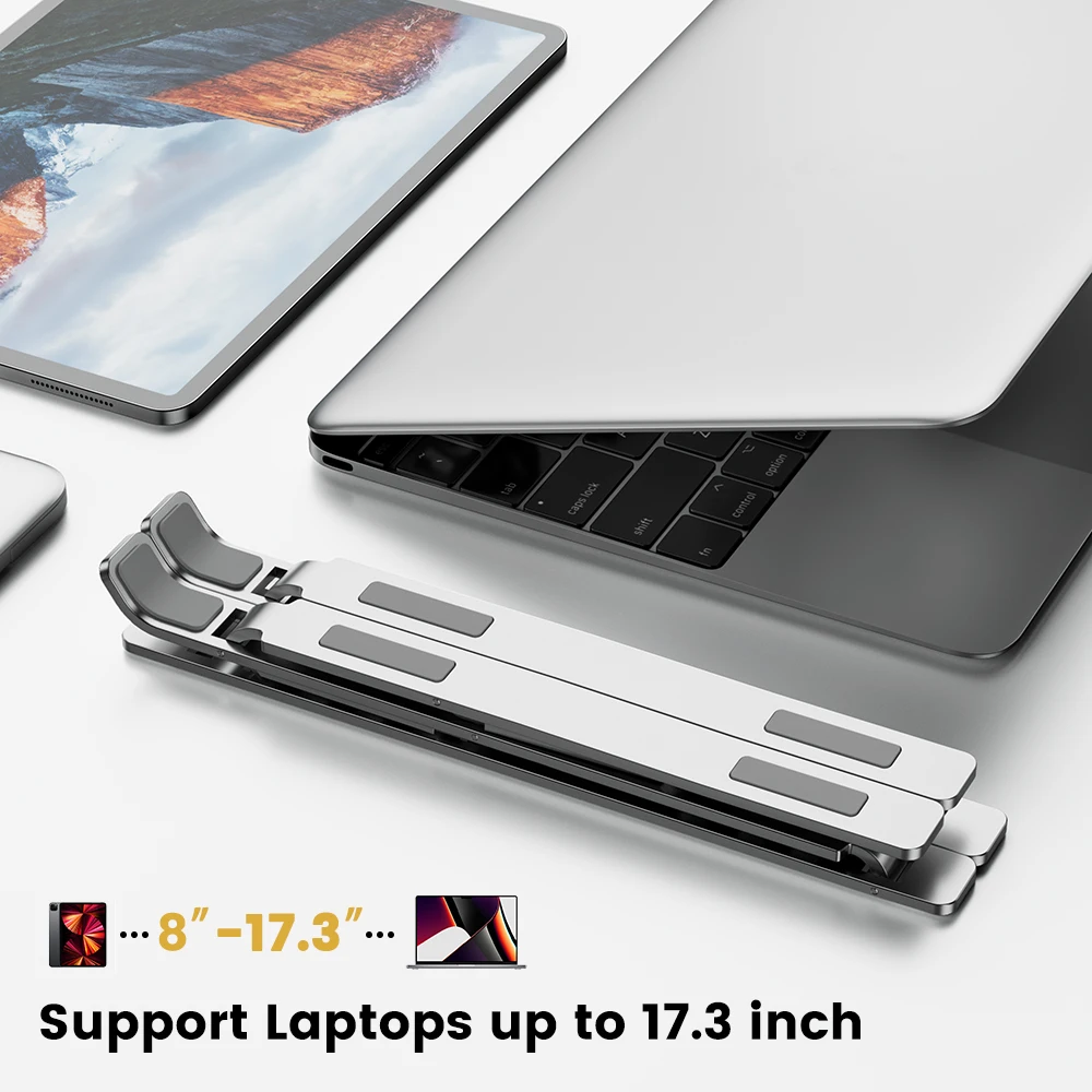 Laptop Stehen Für Schreibtisch Aluminium Notebook Stand Faltbare MacBook Pro Halterung Computer Basis Halter Verstellbare Unterstützung Zubehör