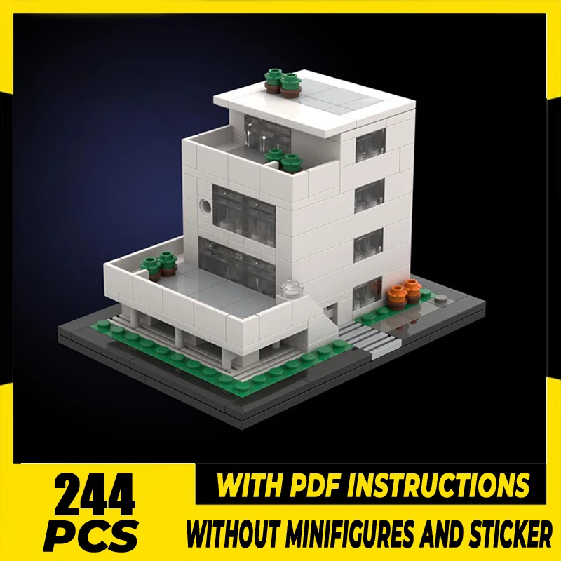 City Street View Moc Building Blocks Villa Room Technical Bricks Self-Built Houses DIY Assembly Construction Toy Holiday Gifts