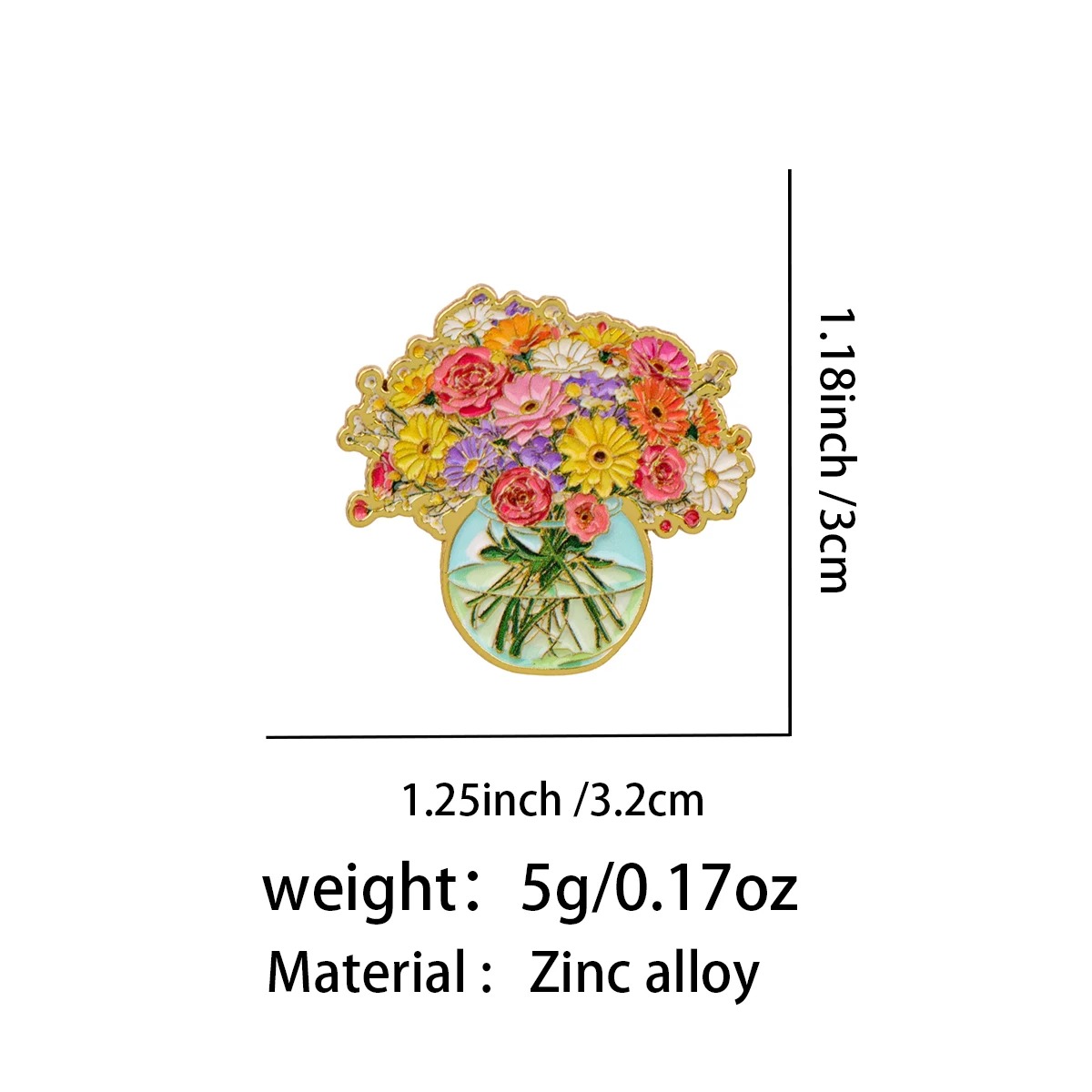 Cute Bouquet Girl Enamel Pin L - огляд і ціна Men Accessories Bouquet