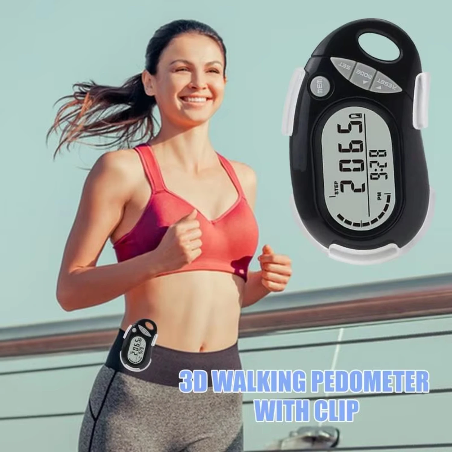 Clip On Pedometer Simple Step Counter With Large Digital Display Removable Clip Step Tracker Accurate Step Counting  Men