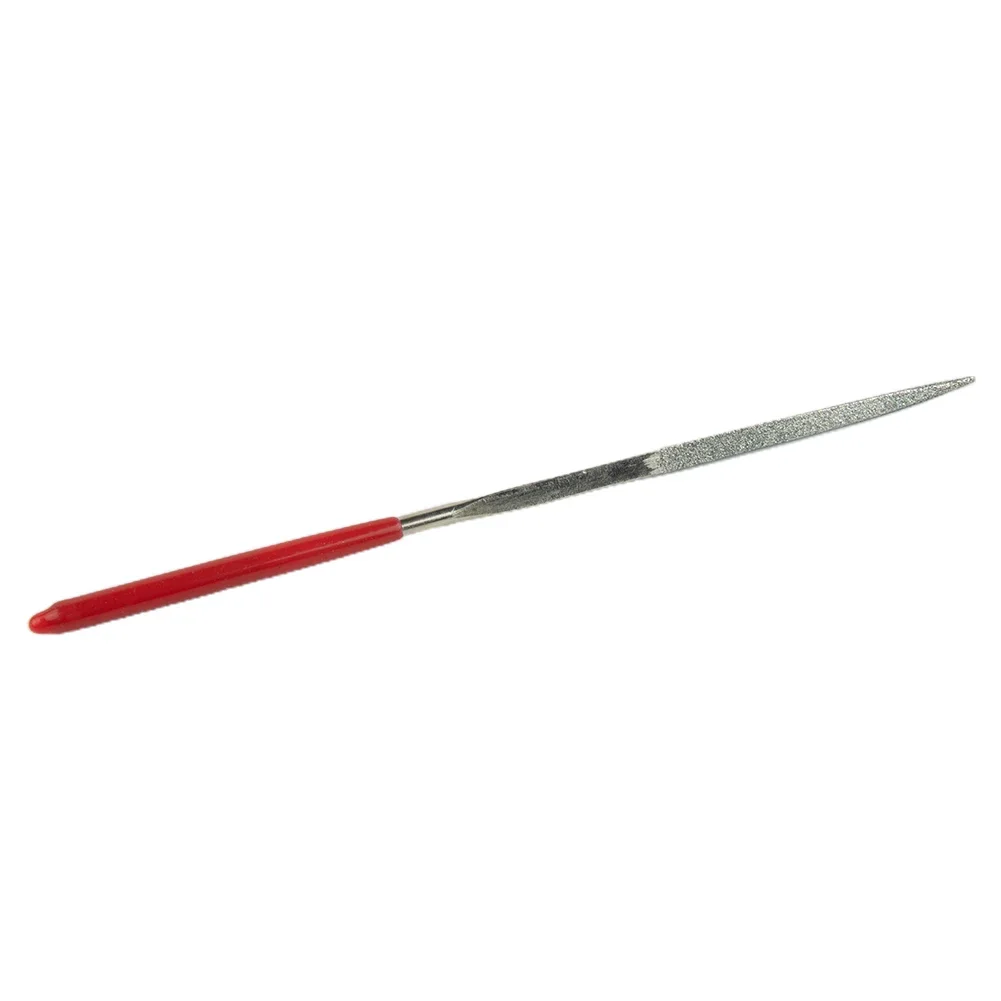 Wood Diamond Files Hand Tools Diamond Silver + Red Steel Triangular For Reach Areas On Steel High Quality Material