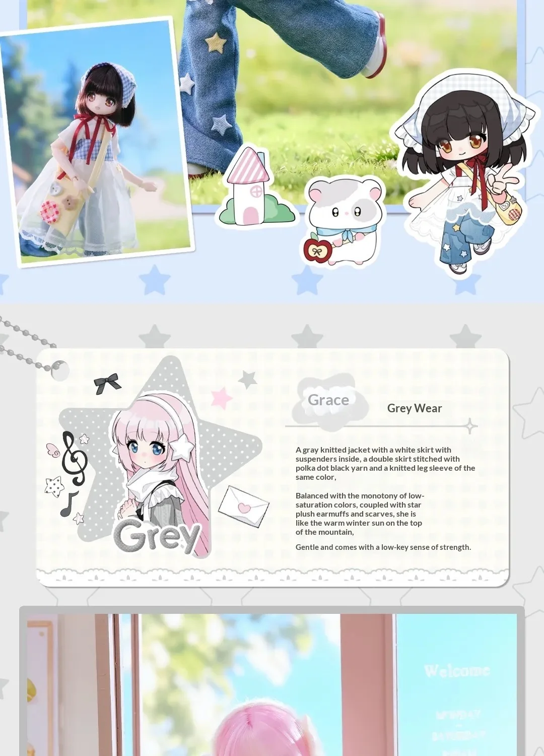 Original SyncyLand OOTD BJD Blind Box Niedliche Anime-Puppe mit Beweglichen Gelenken und Echthaar Key 2 Mini Sammelfigur Wohndekor Geschenk – Detail 13