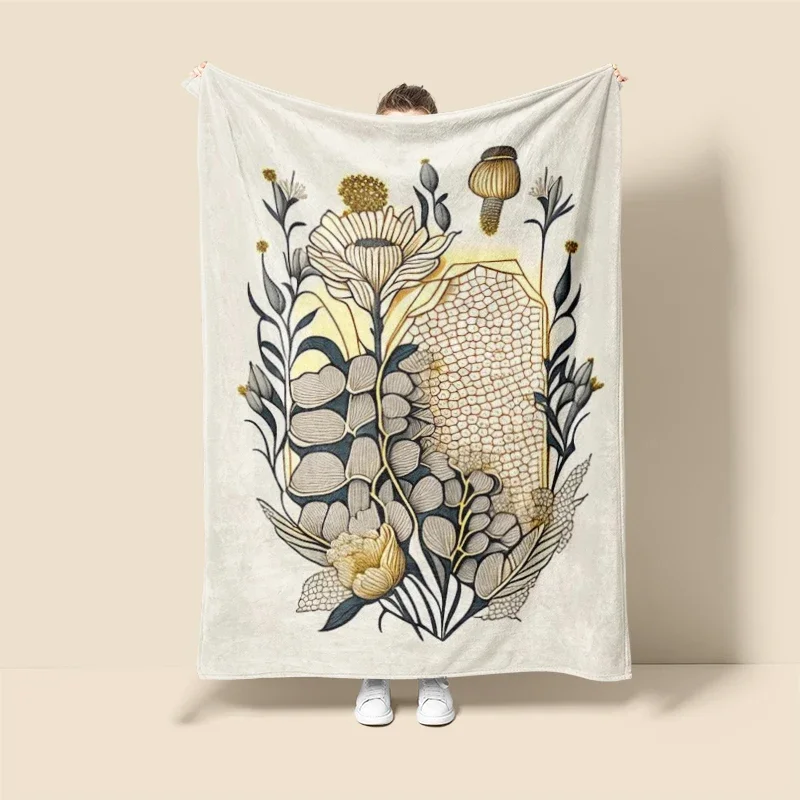 Abstract Home decoration plush Throw Sofa blanket Anime animals Bedspread plant bed fluffy soft blankets decor Plaid Modern image 2