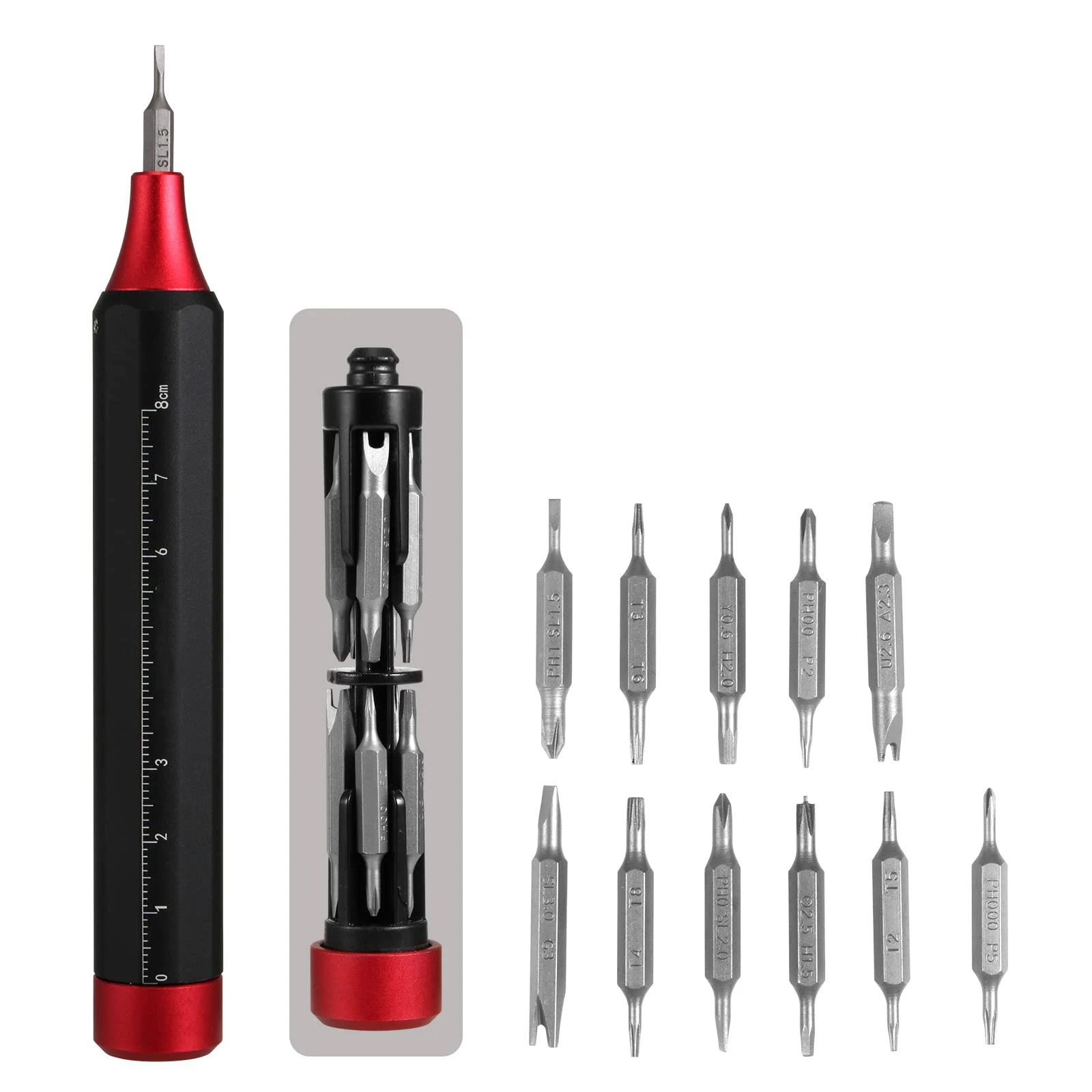 22 in 1 Precision Screwdriver Built in Magnetic Screw Driver Bit Hand Repair Tool for Watches Glasses iPhone Camera PC Mini