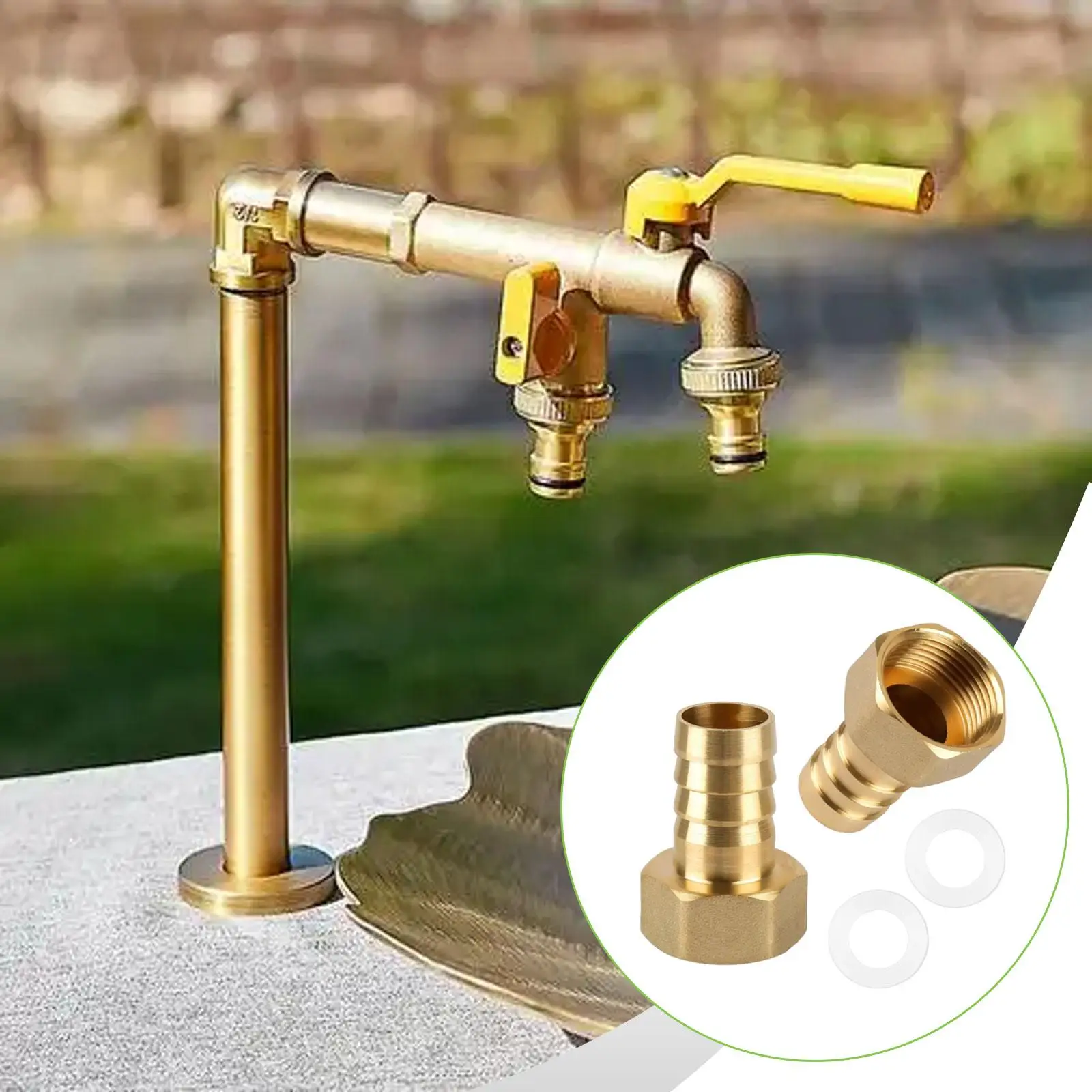 

Copper Faucet Hose Connectors Attachment Simple Installation Faucet Adapter for Complete Bathroom Faucets Set
