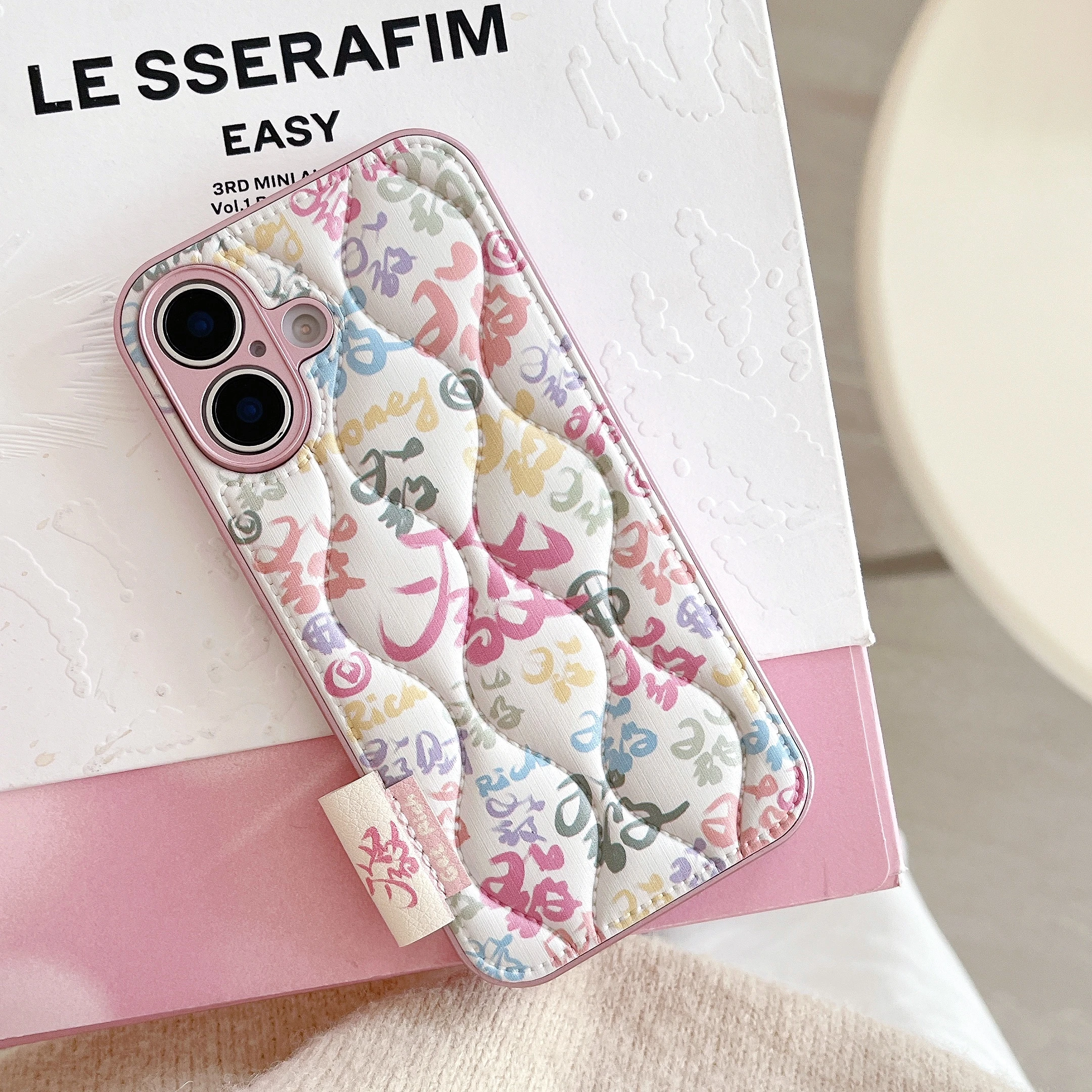 Creative INS Winter Vibe Cotton Stuffed Chinese Character Rich Phone Case for iPhone 16 15 14 13 Pro Max Back Phone Cover Capa