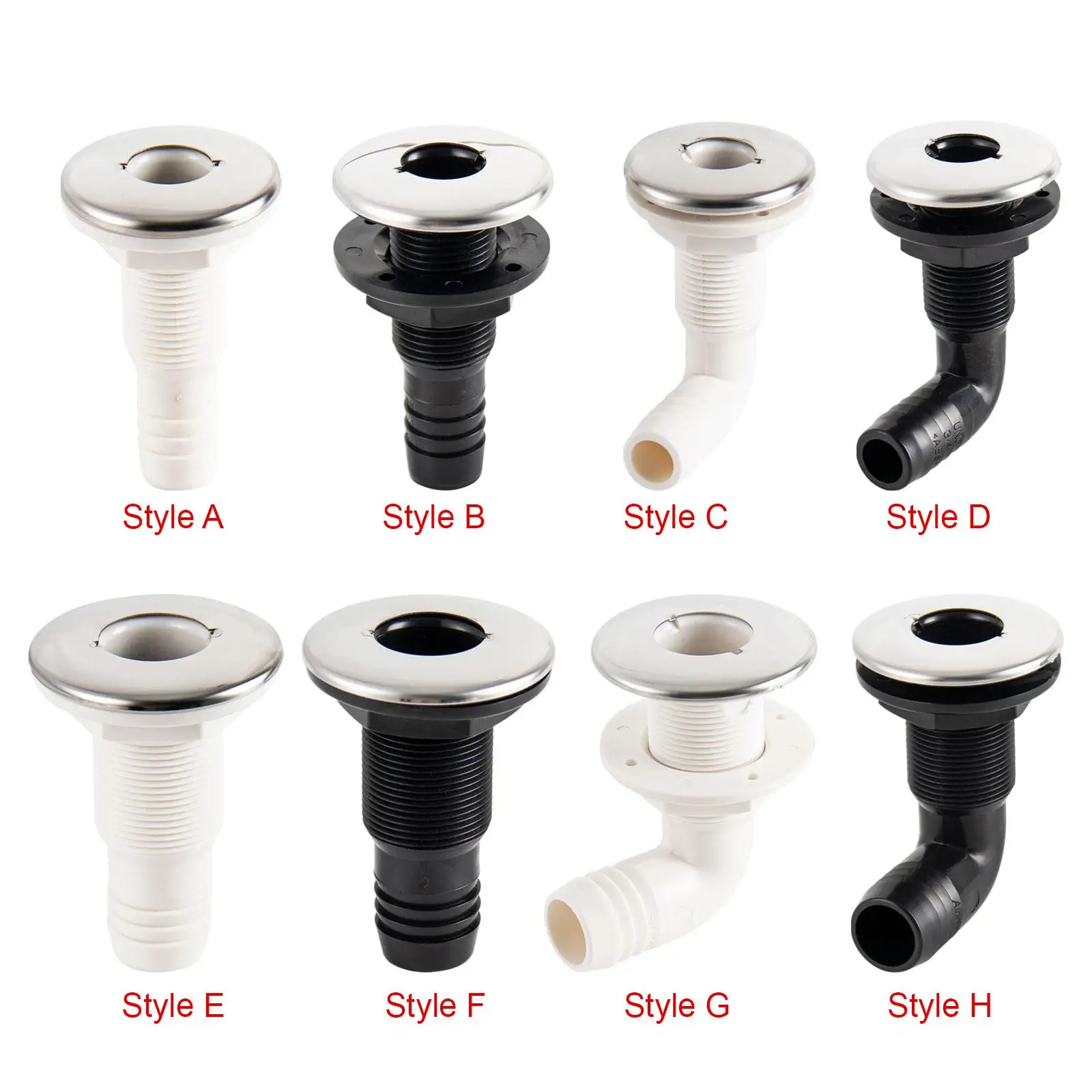 

Boat Water Drain Scupper yacht 304 Stainless Steel Nylon Hose Outlet
