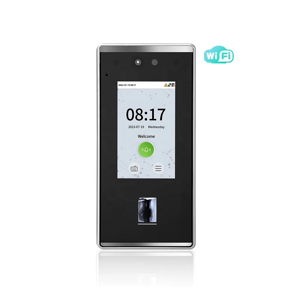 IP65 Waterproof In-glass Optical Fingerprint/Face Recognition Biometric Time Attendance System WIFI TCP/IP/USB Port FacePro1-QR