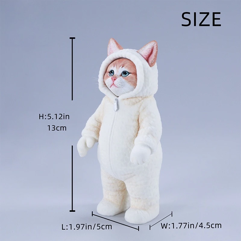 PreSale JXK 1/6 مقياس سترة لطيفة يرتدي القط محاكاة نماذج للحيوانات ل 12 ''لعبة أرقام سطح المكتب حلية لعبة عصرية هدية #3