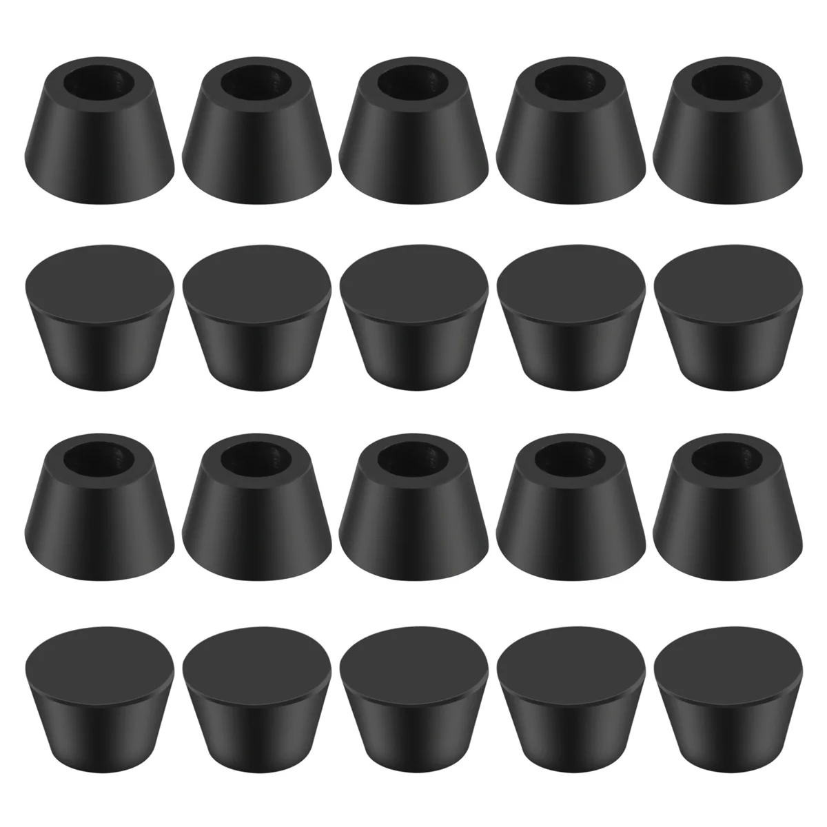 20PCS Black Chair Couch Table Rubber Furniture Leg End Caps 16mm Dia