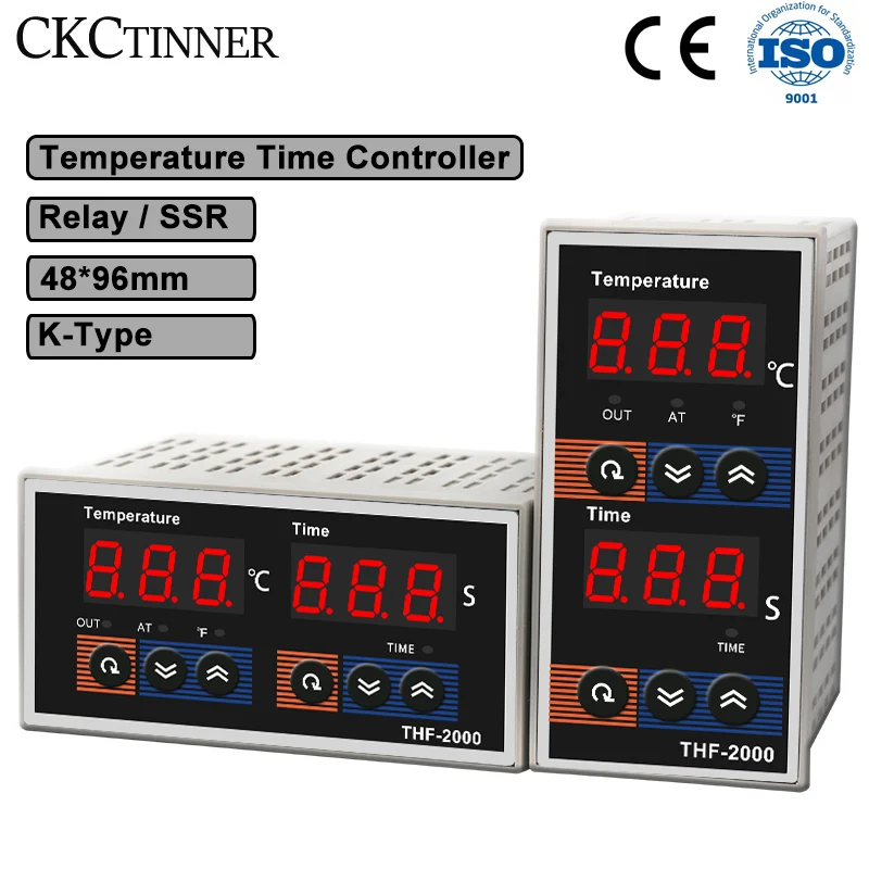 Time and Temperature Integration Control Instrument Relay SSR THF-2000 AC85-AC265V 50Hz Digital Display PID Controller K-type