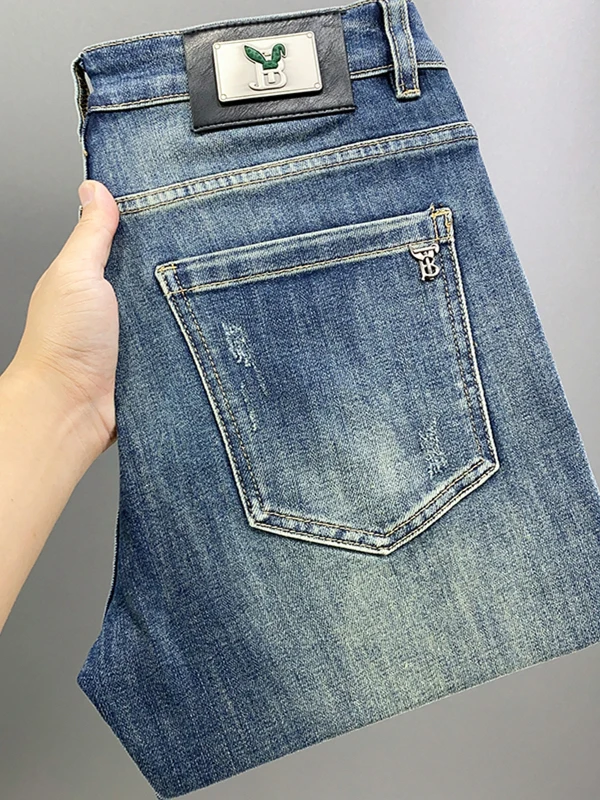 

Синие повседневные мужские джинсы свободного кроя, весна-лето, новинка, универсальные, удобные, из хлопкового стрейч-денима, Youthful Energy Sle