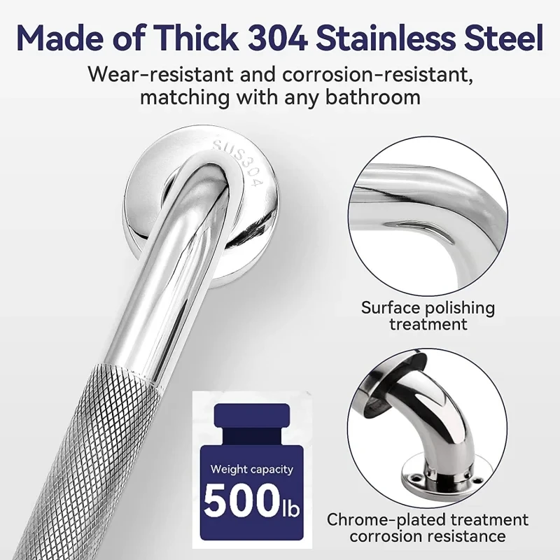 Straight Stainless Steel Bathroom Grab Bar