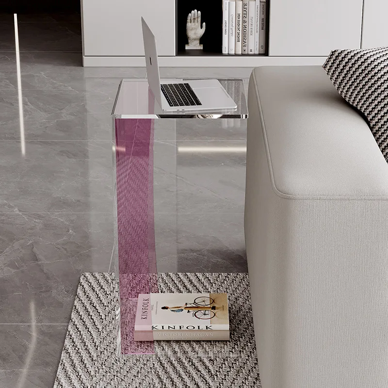 

Acrylic sofa side few living room household small apartment removable coffee table bedroom bedside light luxury cabinet corner f