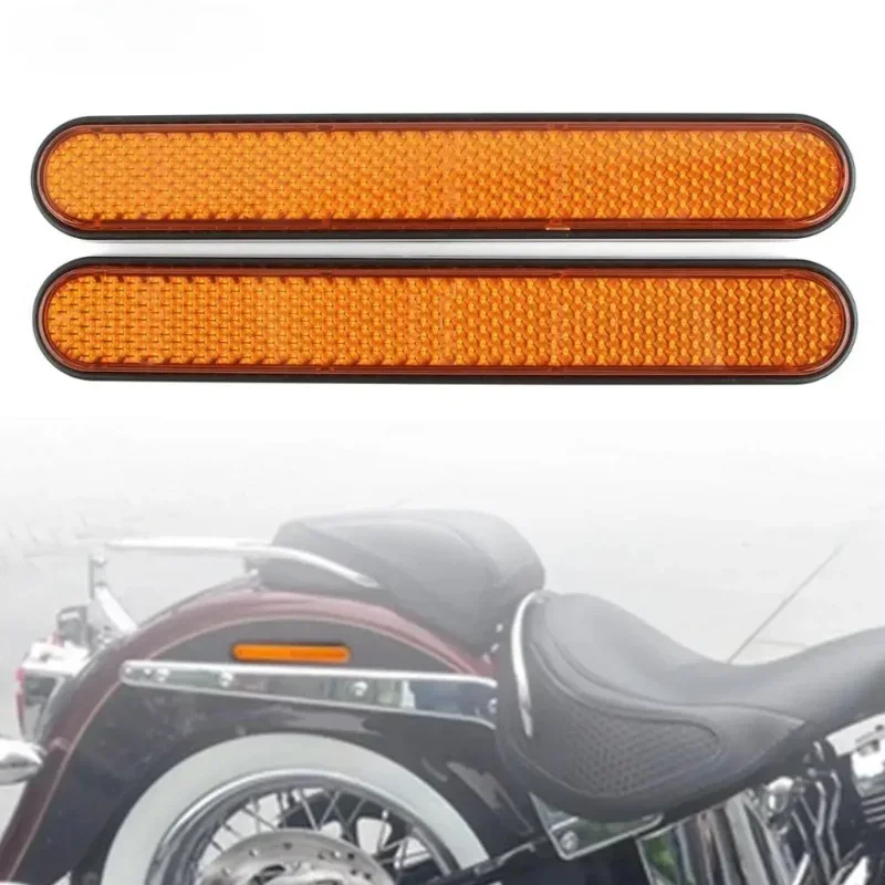 2PCS รถจักรยานยนต์ส้อมด้านหน้า Reflector สติกเกอร์ขา Slider คําเตือนความปลอดภัยสําหรับ Harley Dyna Softail Sportster 883 XL1200 48