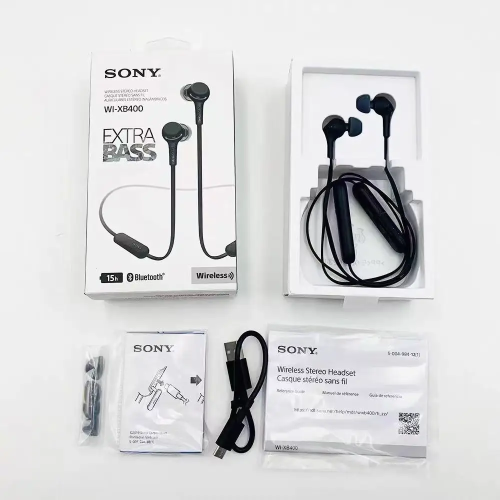 100% Original SONY WIXB400 Wireless Stereo Headsset Extra Bass Earphones Bluetooth 5.0 Sport Earbuds HIFI Game Headset Handsfree