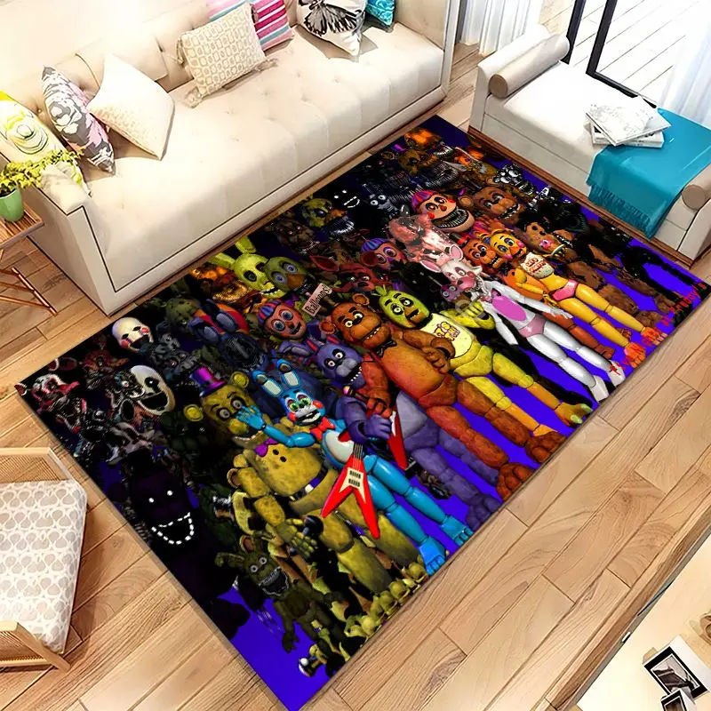 Horror Game F-FNAF Fazbear Soft Non-Slip Large Area Rug for Living Room,Bedroom Playroom Carpet Mat for Sofa,Home Decor Gift