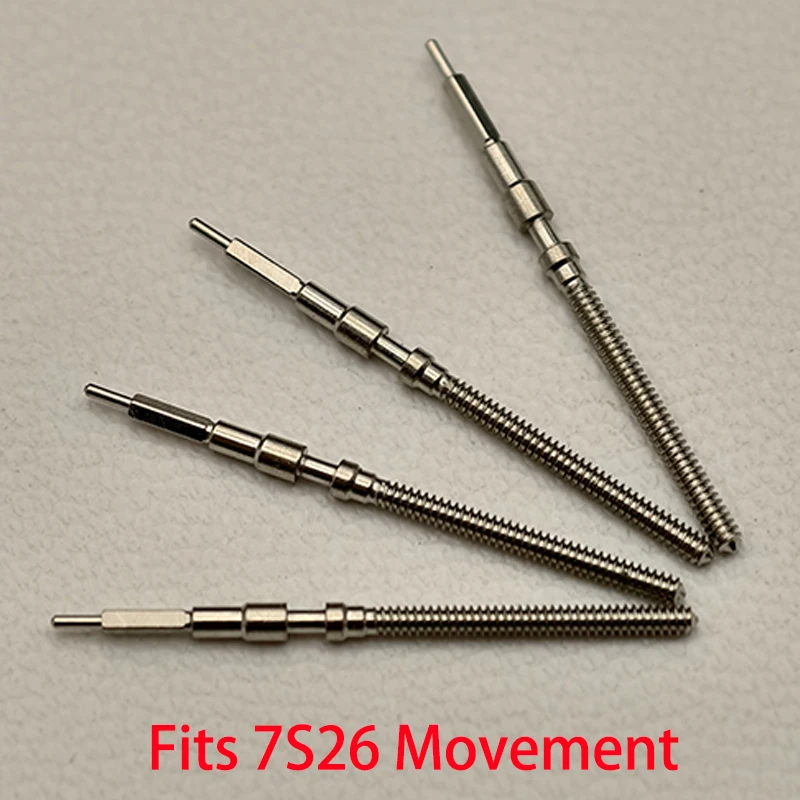 2 pièces/4 pièces 7S26 tige de couronne de montre pièces de rechange couronne montre Kit de tige en acier convient 7S26 mouvement mécanique automatique tige pièces de montre