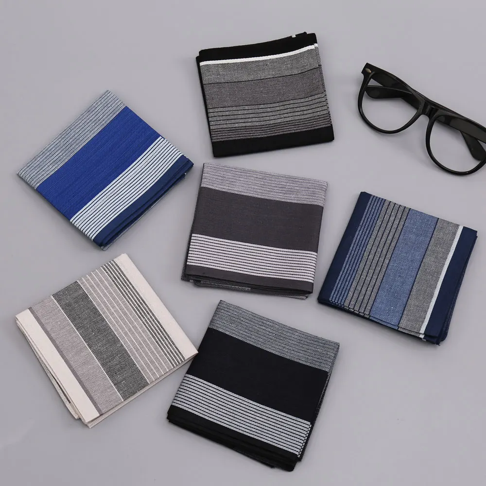 12 Packs of Men's Pure Cotton Handkerchiefs, Plaid Sweat Towels, Gentleman's Suit Flap Pocket Pants Towels, Wedding Supplies, Event Souvenirs