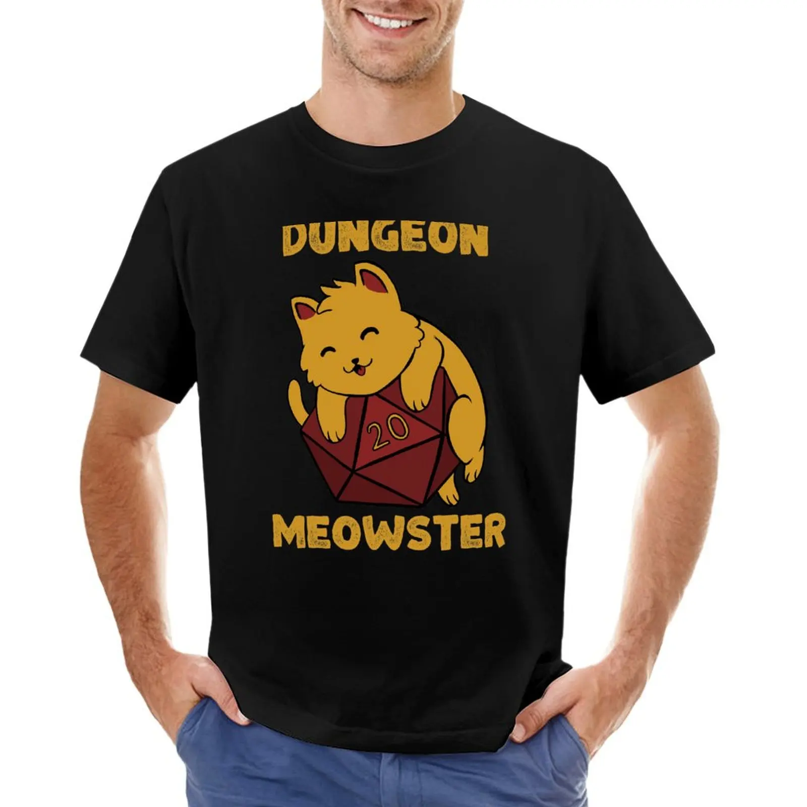 Dungeon Meowster Funny DnD Tabletop Gamer Cat D20 T-Shirt anime t shirts hippie clothes designer shirts men clothings