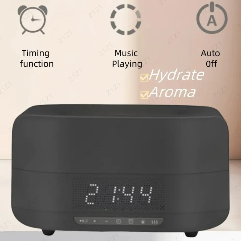 Nordic Minimalist Simulation Flame Humidification Aromatherapy Machine Bluetooth Speaker Display Clock Aromatherapy Machine