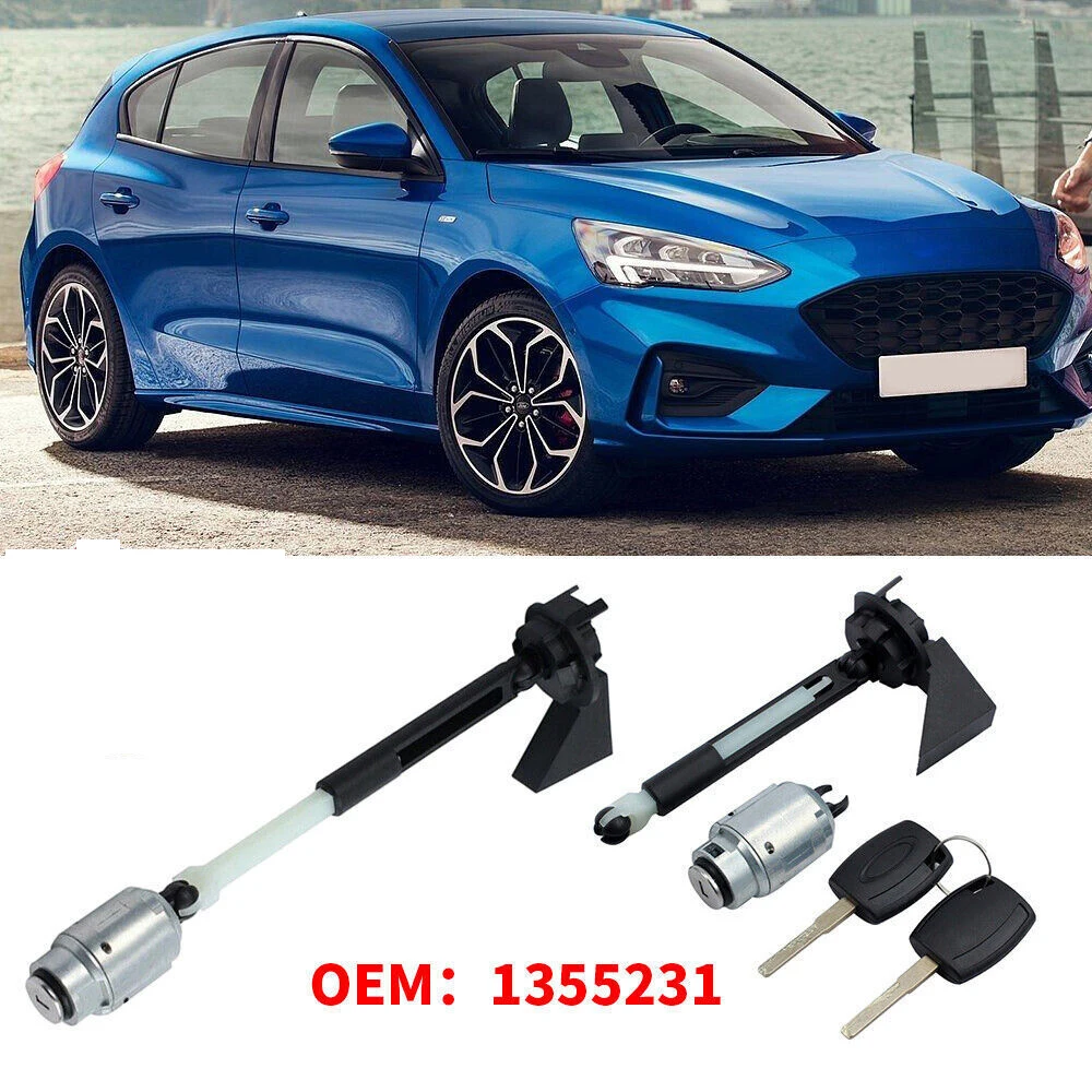 Serratura di rilascio del cofano anteriore del cofano Kit di riparazione assemblato con 2 stesse chiavi per Ford Focus MK2 2004-2012 muslimate