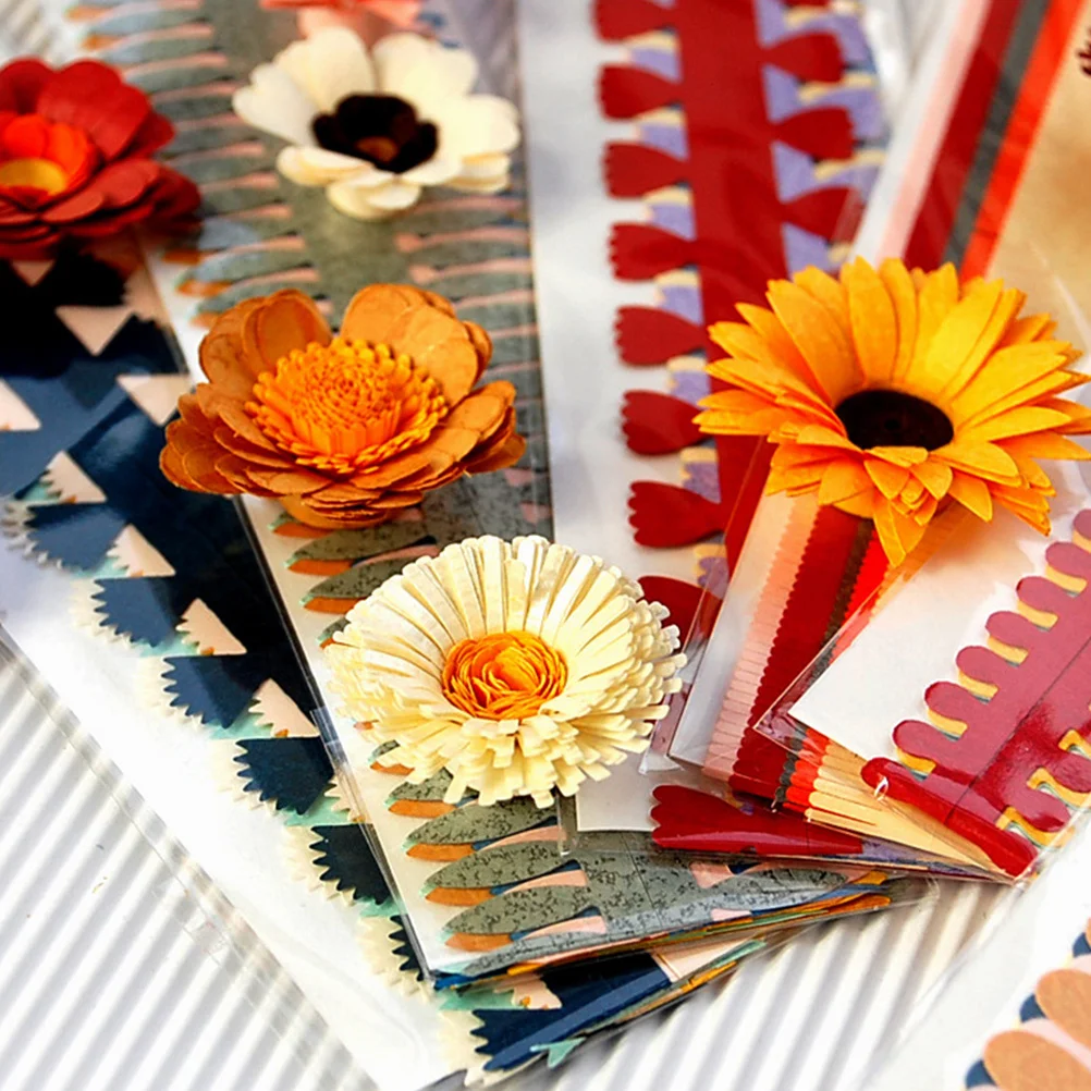 60 قطعة شرائط الورق اللف زهرة لتقوم بها بنفسك عدة الحرفية لبطاقات المعايدة سجل القصاصات ديكور الحفلات زهرة اللف ورقة
