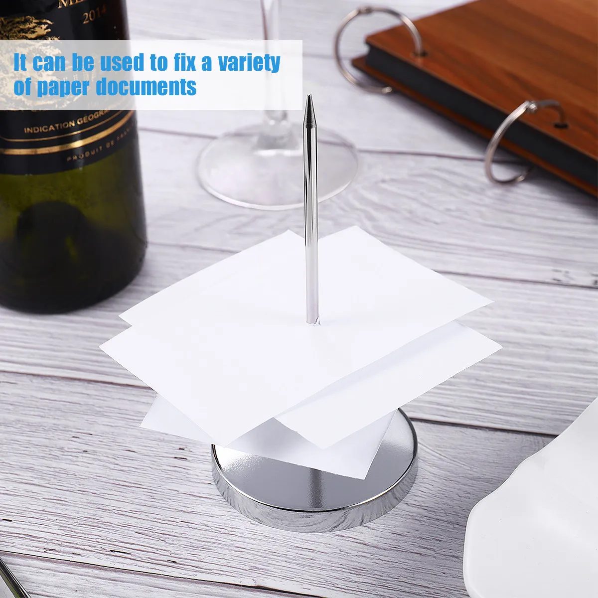 3Pcs Heavy Duty Check Spindle Holder Corrosion Resistant Metal Receipt Straight Rod with Smooth Safe Surface for Diner Cashier