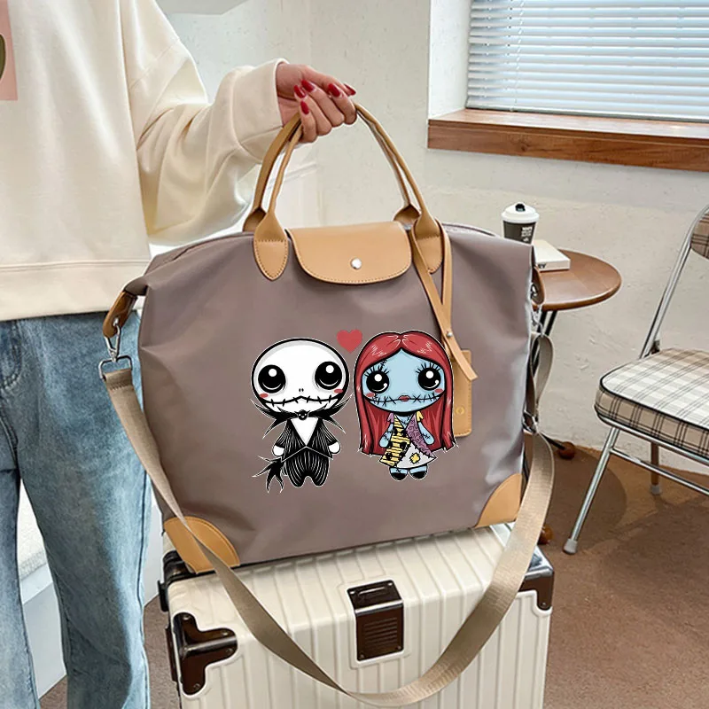 Disney's The Nightmare Before Christmas Jack Sally Travel Bags Carry on Luggage Kawaii Causal Women Large Capacity Handbag Gifts