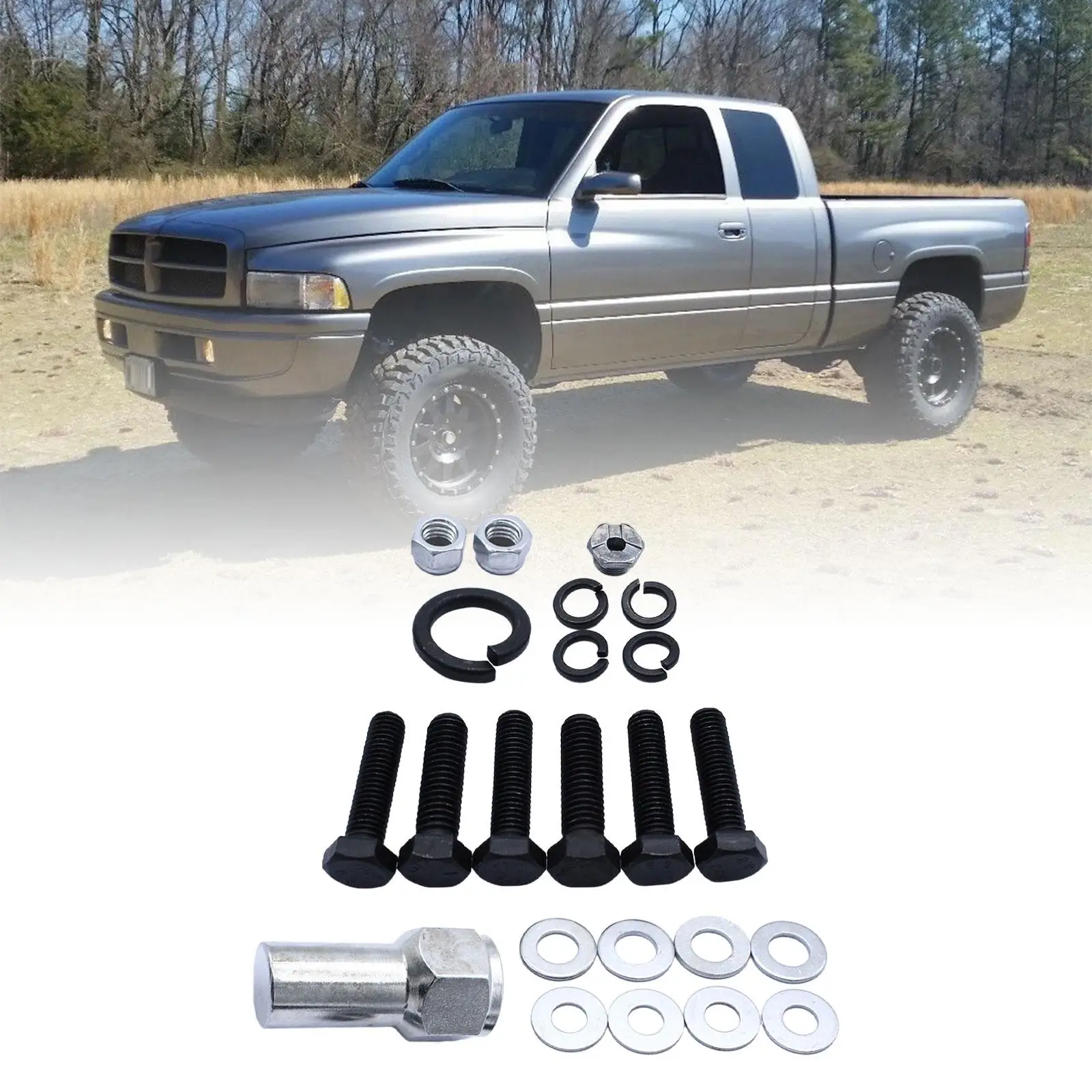 

Gear Box Stabilizer Bar Hardware Kit Accessory Replacement for RAM 1500 2500 3500 4x4 94-02 Spare Parts Simple Installation