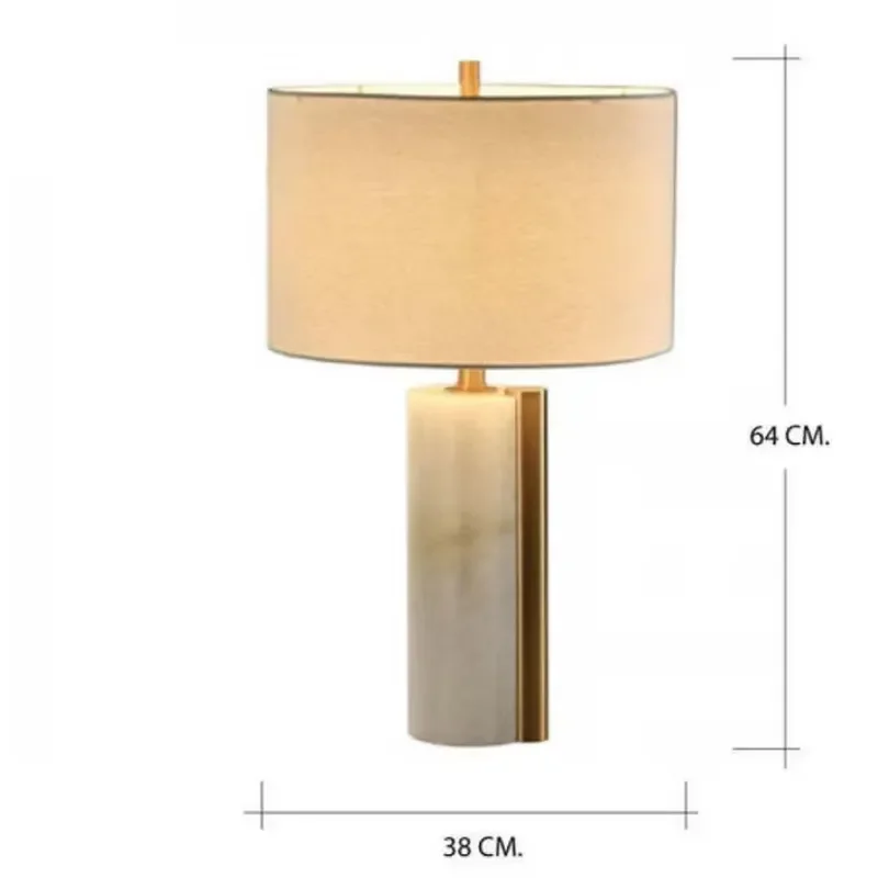 Modern Minimalist Ceramic Bedside Lamp Brushed Gold Finish American Style Night Light for Bedroom Decor Contemporary Table