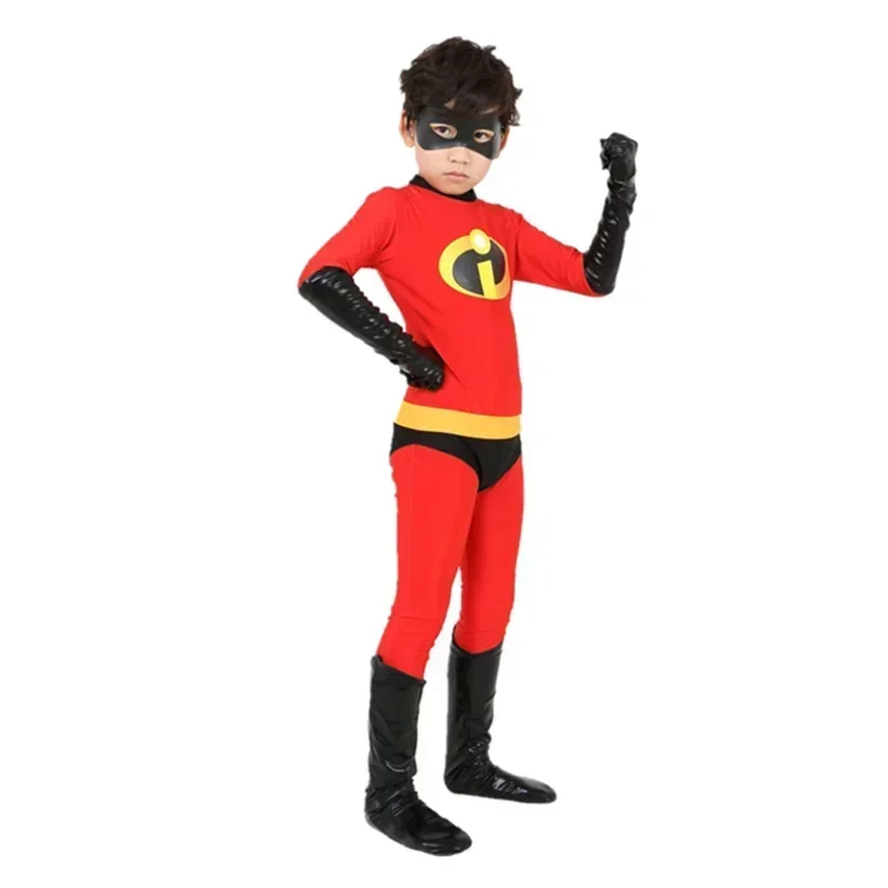 الخارقون 2 تأثيري حلي السيد السيدة الخارقون تأثيري Elastigirl العنكبوت الأسرة الكبار طفل زي الصبي بذلة ارتداءها H4