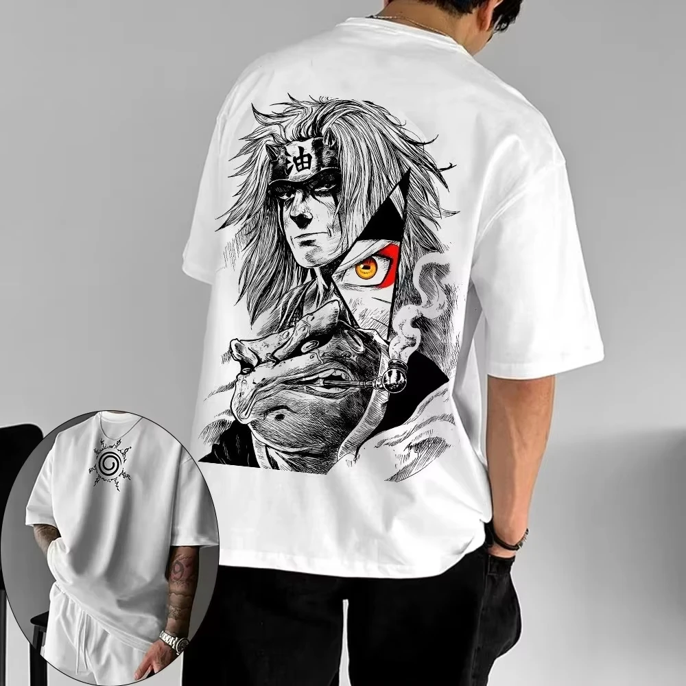 

Мужская футболка Jiraiya, летняя и осенняя, в стиле аниме, детская одежда для мальчиков, с короткими рукавами, в стиле ретро, в стиле Харадзюку, мужские и женские футболки