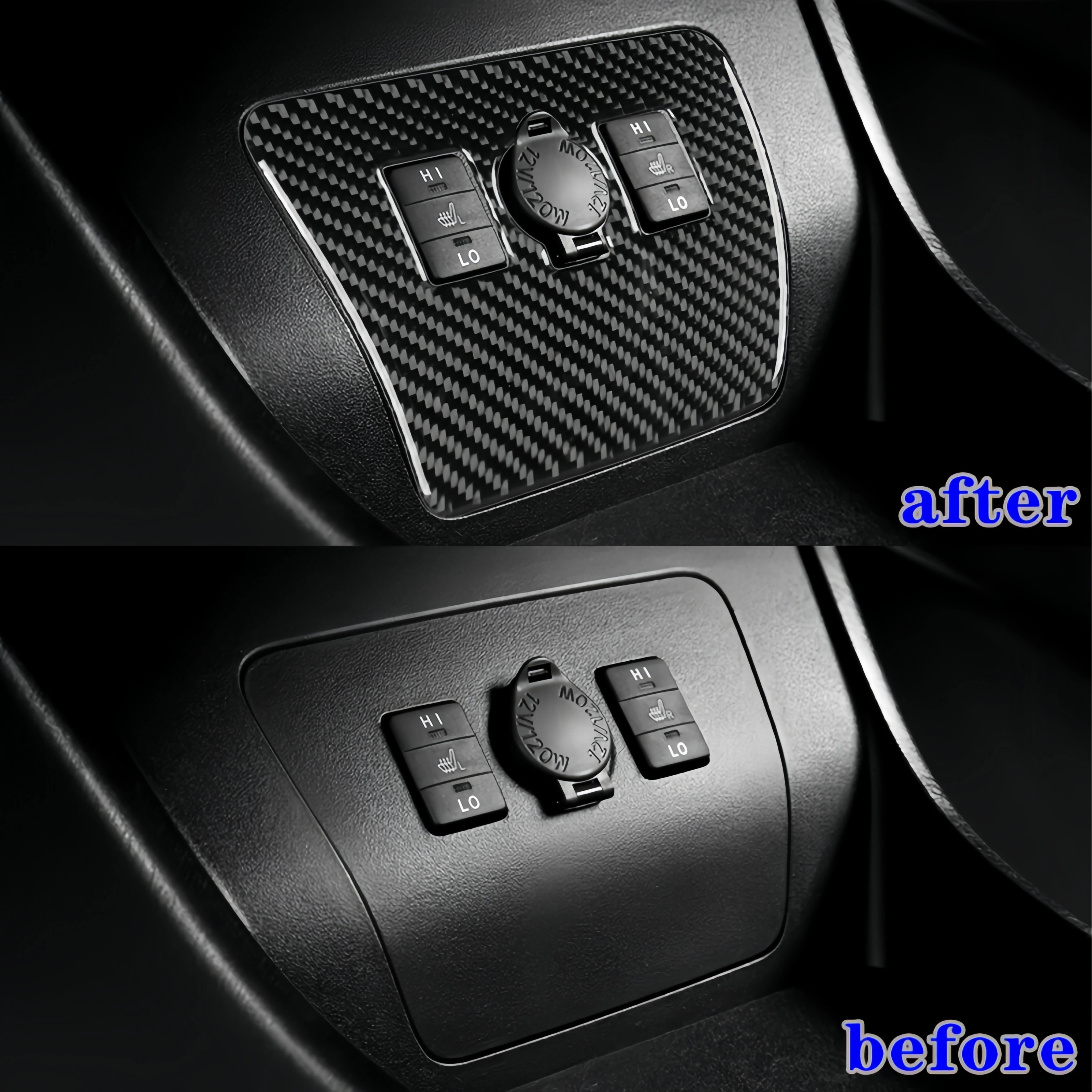 Para toyota prius 2012-2015 fibra de carbono botão de saída de energia do carro painel guarnição capa decoração adesivo acessórios interiores