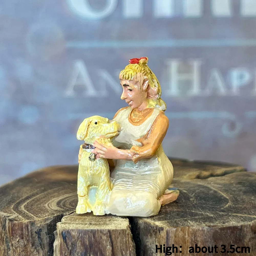 Mini Resin Scene Figurines Set, Hand Painted Tiny People Miniature Model for Diorama Landscape Decor