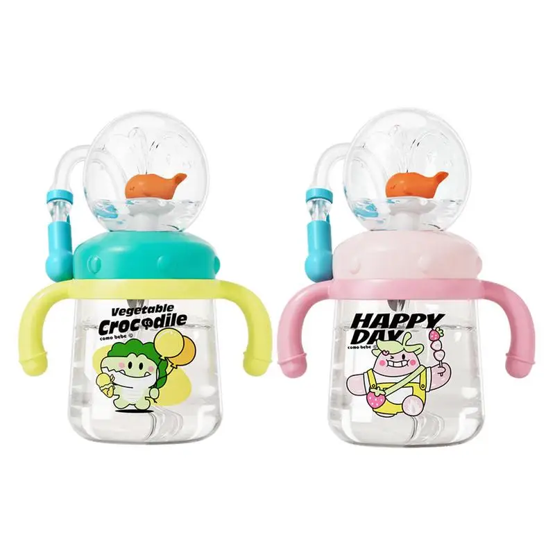 

300ml Kids Drinking Cup Feeding Bottle Whale Spray Water Bottle Baby Straw Cup Leak Proof Spray Drinking Cup for Boys Girls