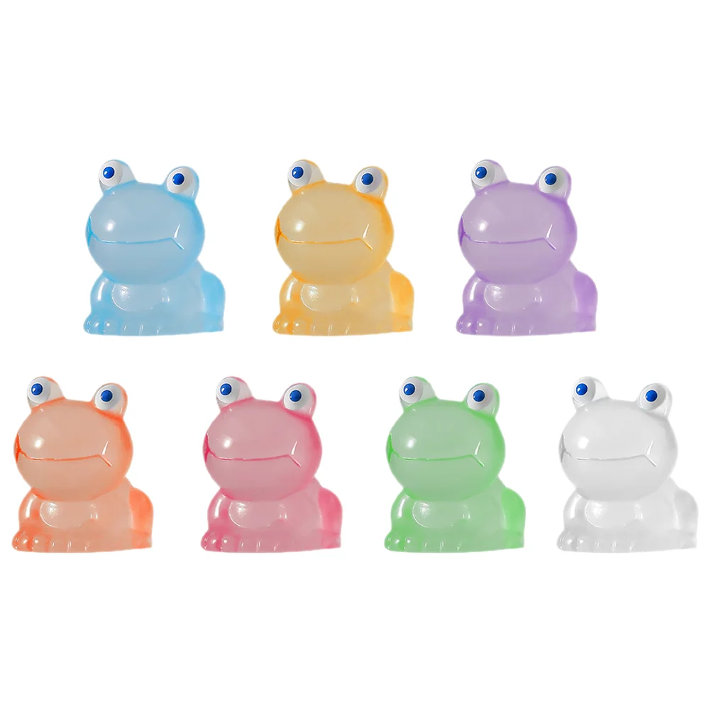 

Colorful Luminous Frog Ornament Small Office Decor Funny Desk Resin Decorations for Night Lights Animal