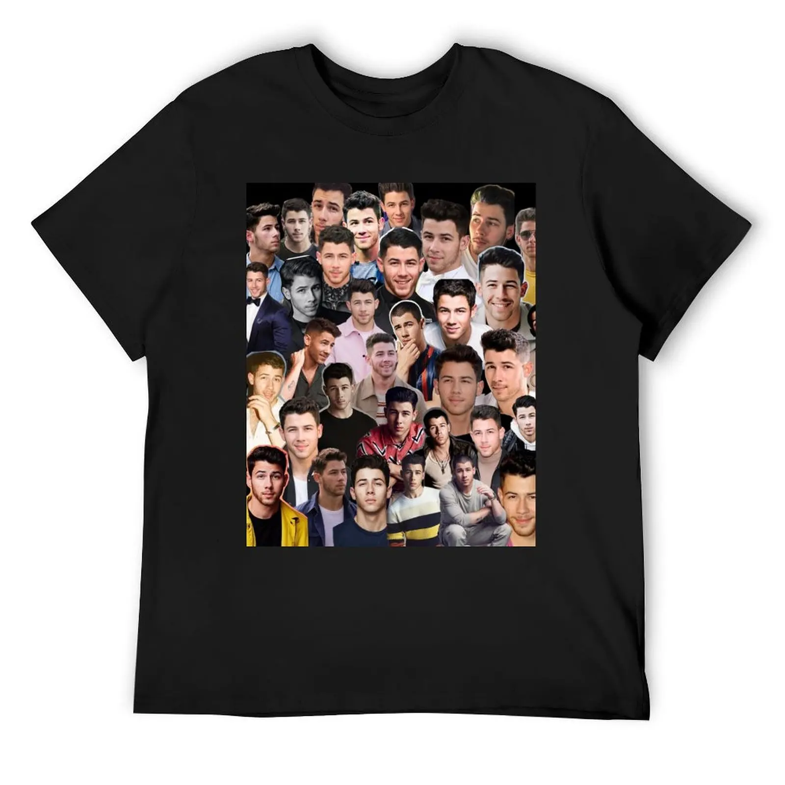 

Nick Jonas collage T-Shirt tops blacks quick drying blanks mens graphic t-shirts funny