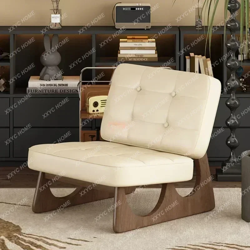 Retro Cushion Chairs Balcony Green Spong Wood Chair Designer Ergonomic Sillones Para Sala De Estar Living Room Furniture