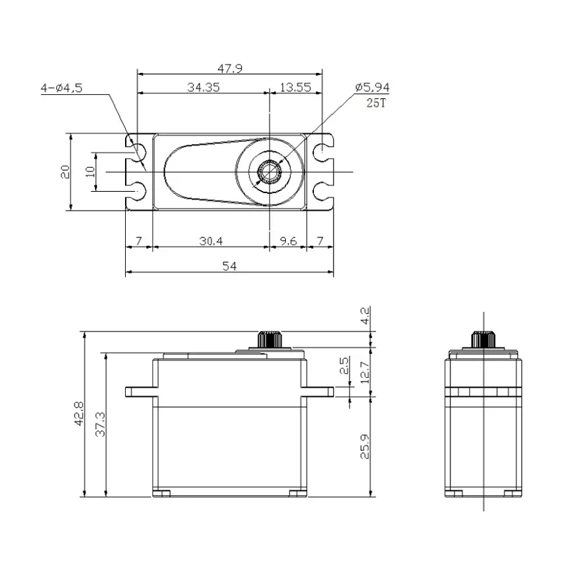 Servo sans balais Tyiture pour pièces de voiture robotique, couple de 42kg, télécommande, bateau de bricolage, accessoires, 1/8, 1/10, 1/12