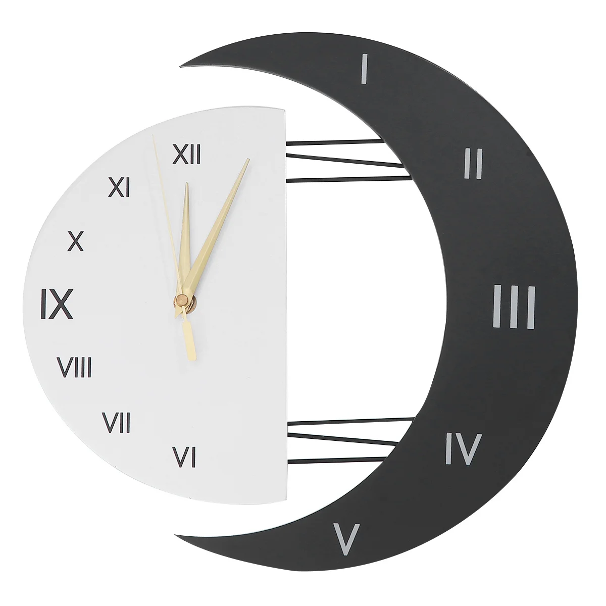 

1Pcs Wall Clock Moon Sun Design Silent Decorative Hanging Clock for Bedroom Living Room Office Creative Modern Home Decor