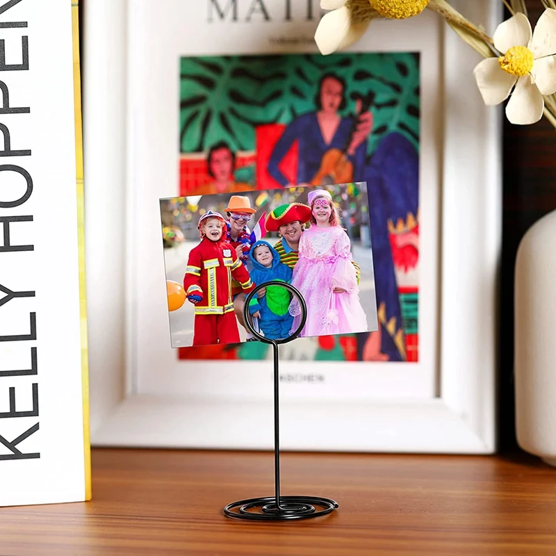 24 حزمة الجدول رقم حامل الزفاف الجدول اسم حامل بطاقة كليب صورة مذكرة ملاحظة صور حامل (أسود)