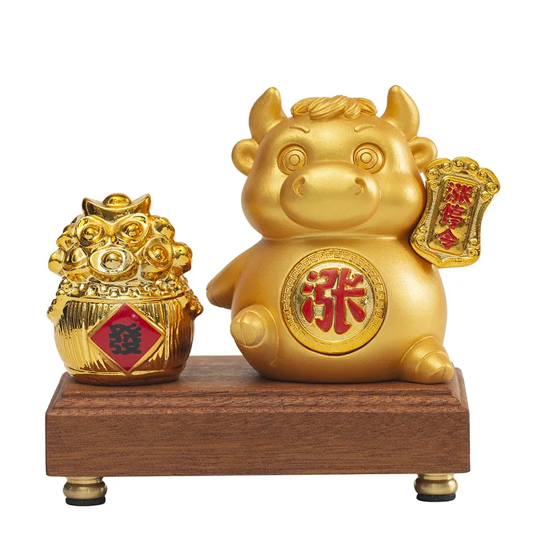 Wall Street Bull Ornament, Office Desktop Stock Market Mascot for Bull Market, Lucky Fortune Decor, Birthday Gift